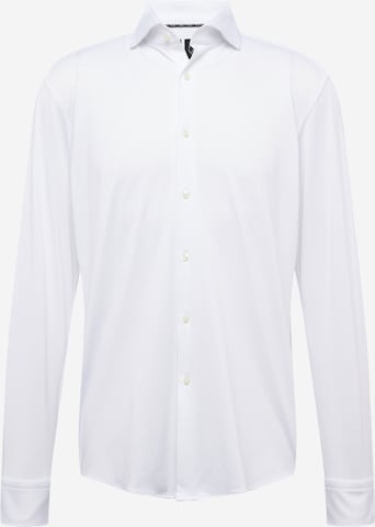 Coupe slim Chemise business 'Hank' BOSS en blanc : devant