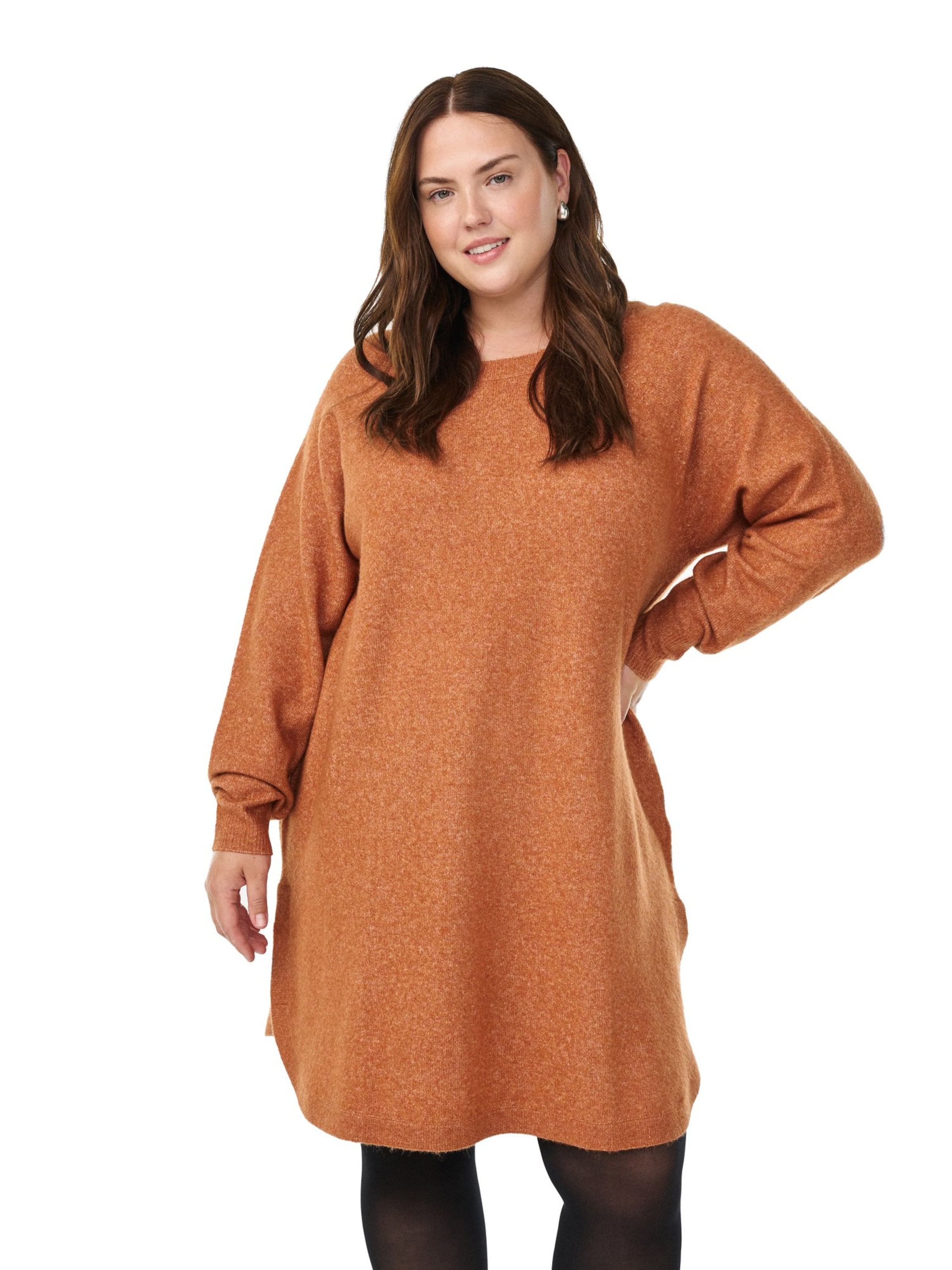 Zizzi Knit dress 'CAVISTA' in Orange: front