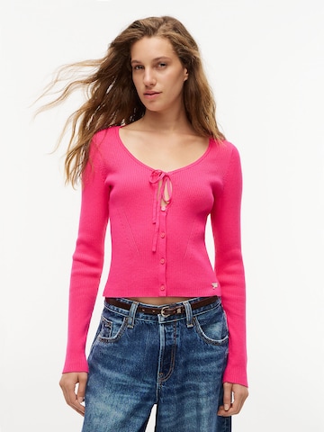 Tommy Jeans Strickjacke in Pink: Vorderseite
