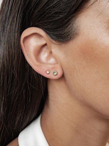 Hey Happiness Oorbellen 'Emerald Bezel Cubic Zirconia' in Goud