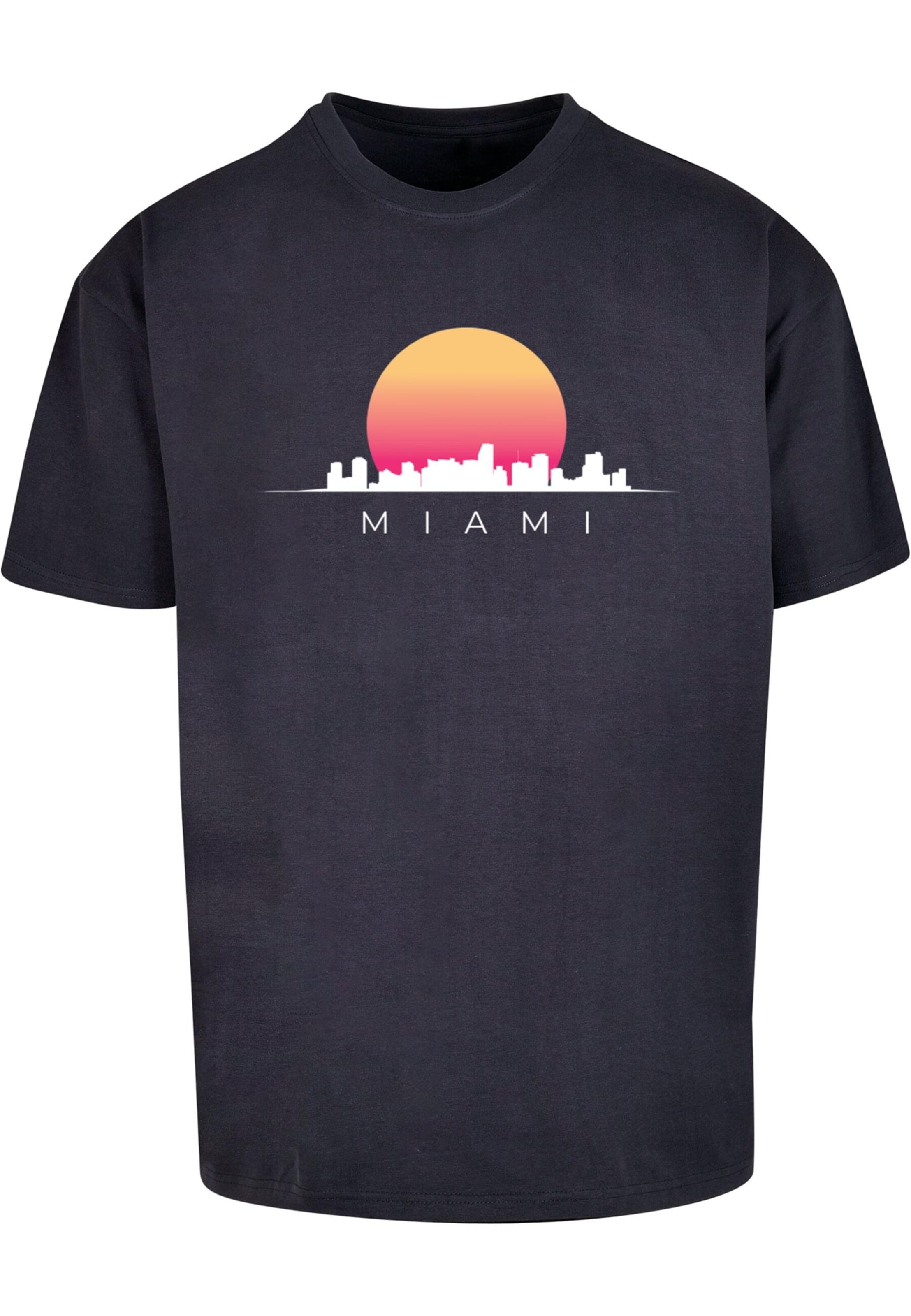 Merchcode T-Shirt 'Miami X' in Blau: Vorderseite