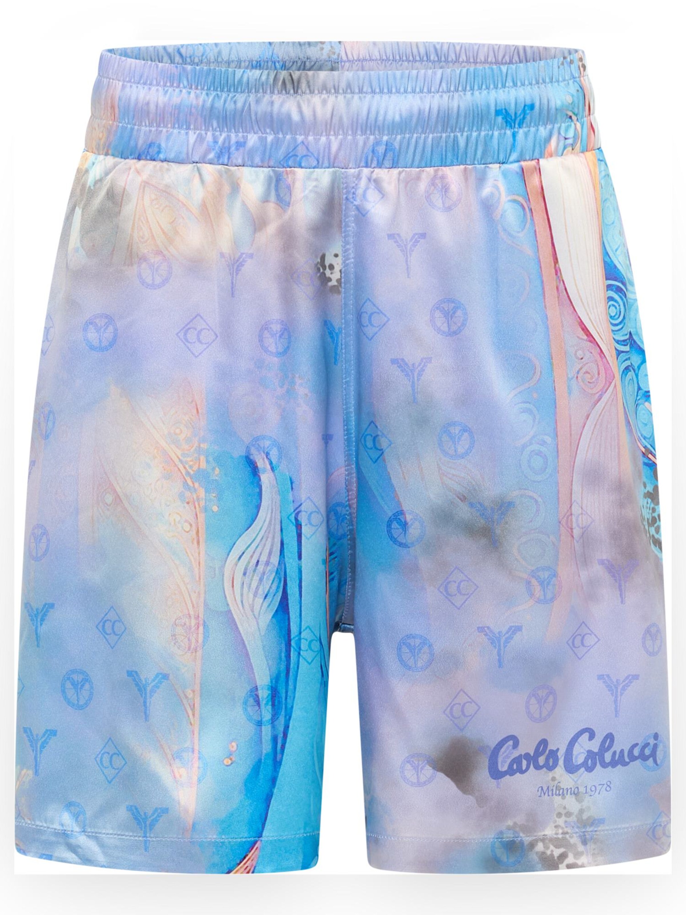 Carlo Colucci Loosefit Shorts 'Einackerer' in Blau: Vorderseite