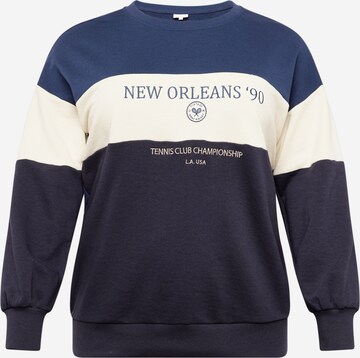 ONLY Carmakoma Sweatshirt 'ORLEANS' in Blue: front