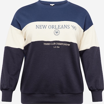 ONLY Carmakoma Sweatshirt 'ORLEANS' in Blauw: voorkant