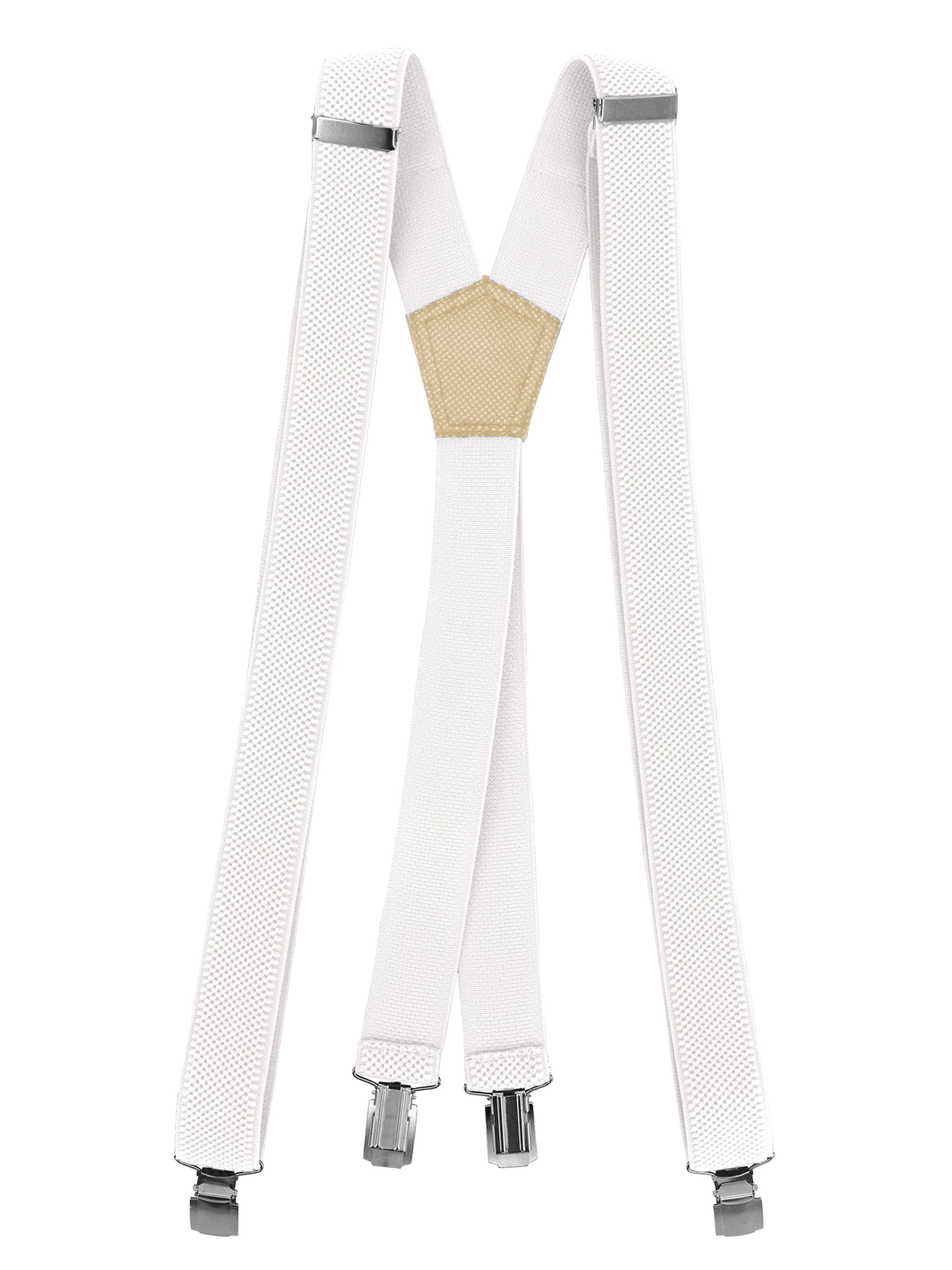 Fabio Farini Suspenders in White: front