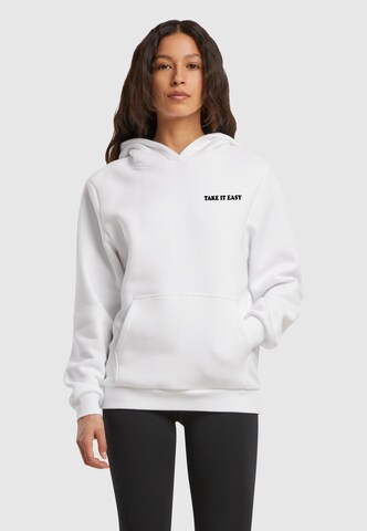 Miss Tee Sweatshirt 'Take It Easy' in White: front