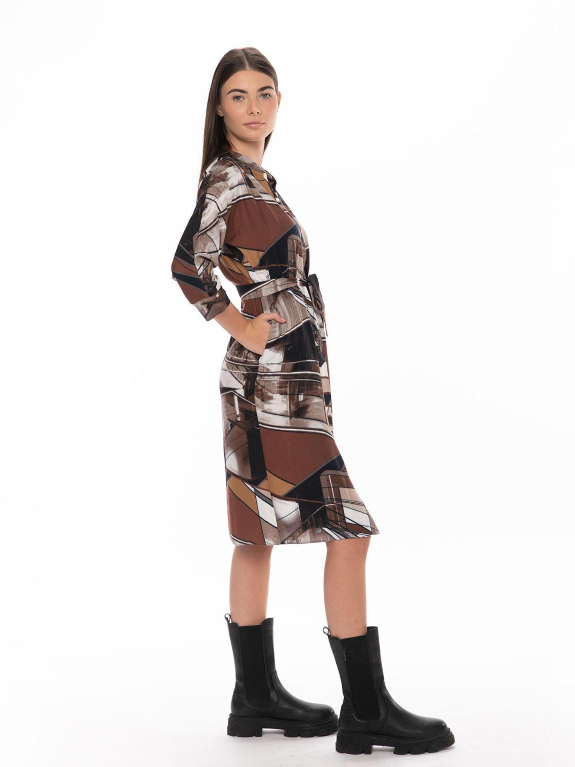 Couture de Marie - Vestido camisero 'Anya' en marrón