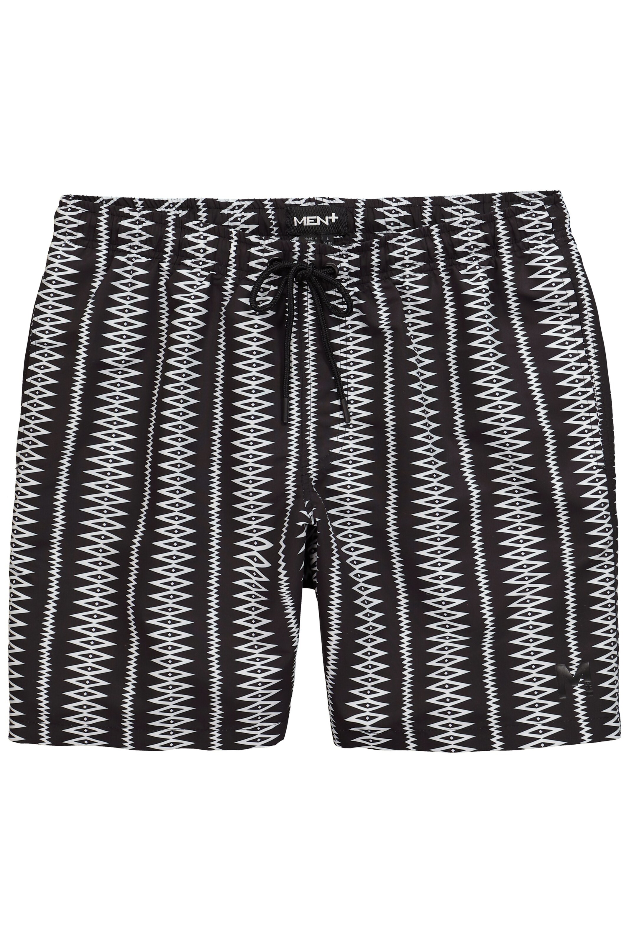 Men Plus Badehose in Schwarz: Vorderseite