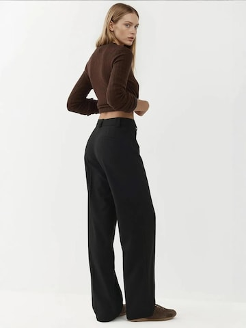 Hiccup - Perna larga Calças com vincos em preto