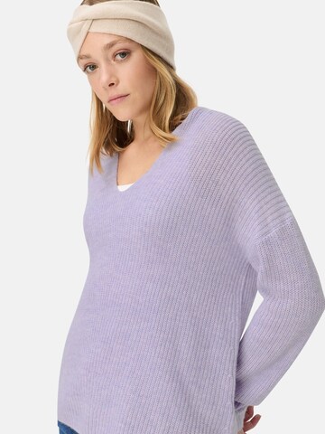 CAMEL ACTIVE Strickpullover mit V-Ausschnitt in Lila