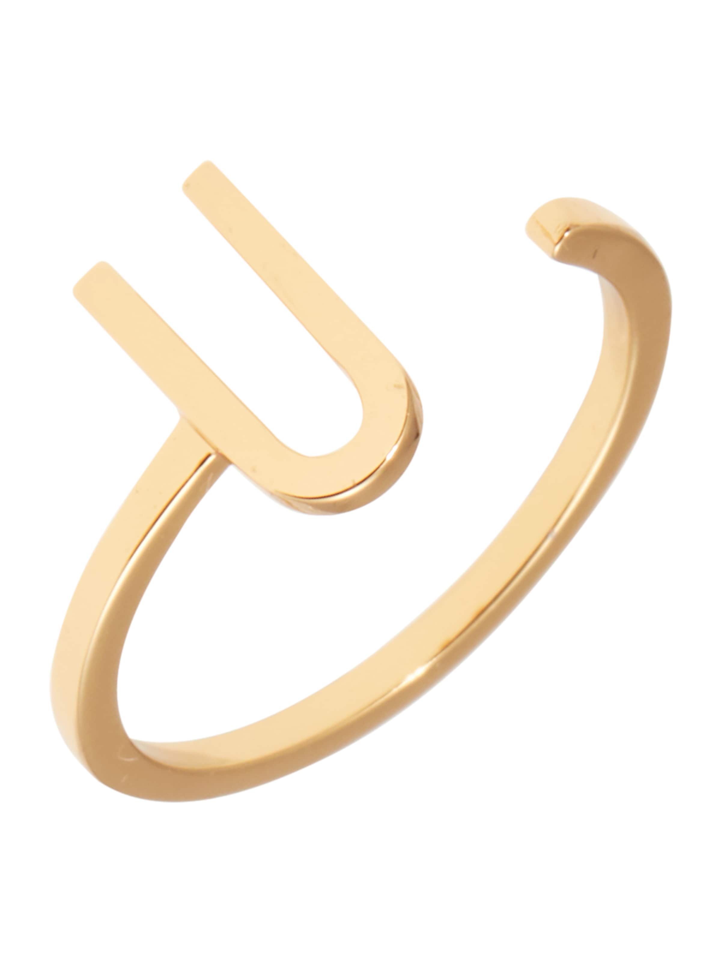 zelts Design Letters Gredzens: no priekšpuses