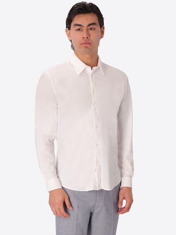 Distretto12 Regular fit Overhemd ' TEVO. ' in Wit: voorkant