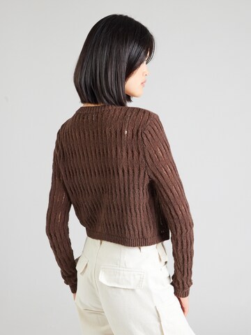 Monki Knit cardigan in Brown