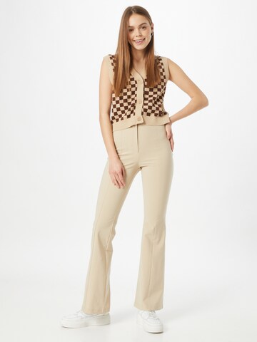 Monki Flared Hose in Beige