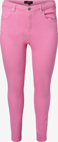 Zizzi Slim fit Jeans 'AMY' in Pink: front