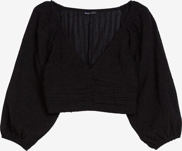 Camicia da donna di Bershka in nero: frontale