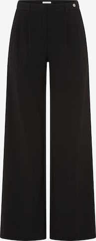 Tamaris Wide leg Pleat-Front Pants in Black: front