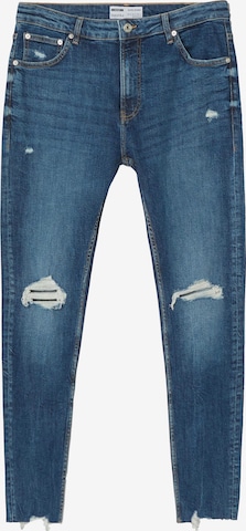 Bershka Slimfit Jeans in Blauw: voorkant