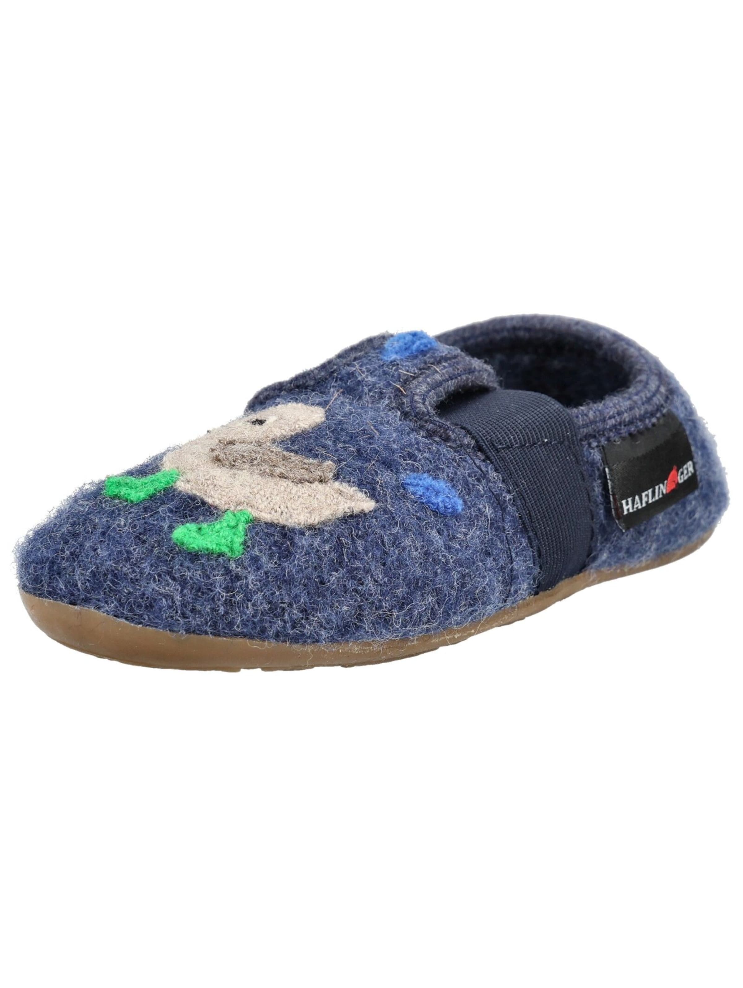Pantoufle HAFLINGER en bleu : devant