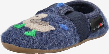 Pantoufle HAFLINGER en bleu : devant