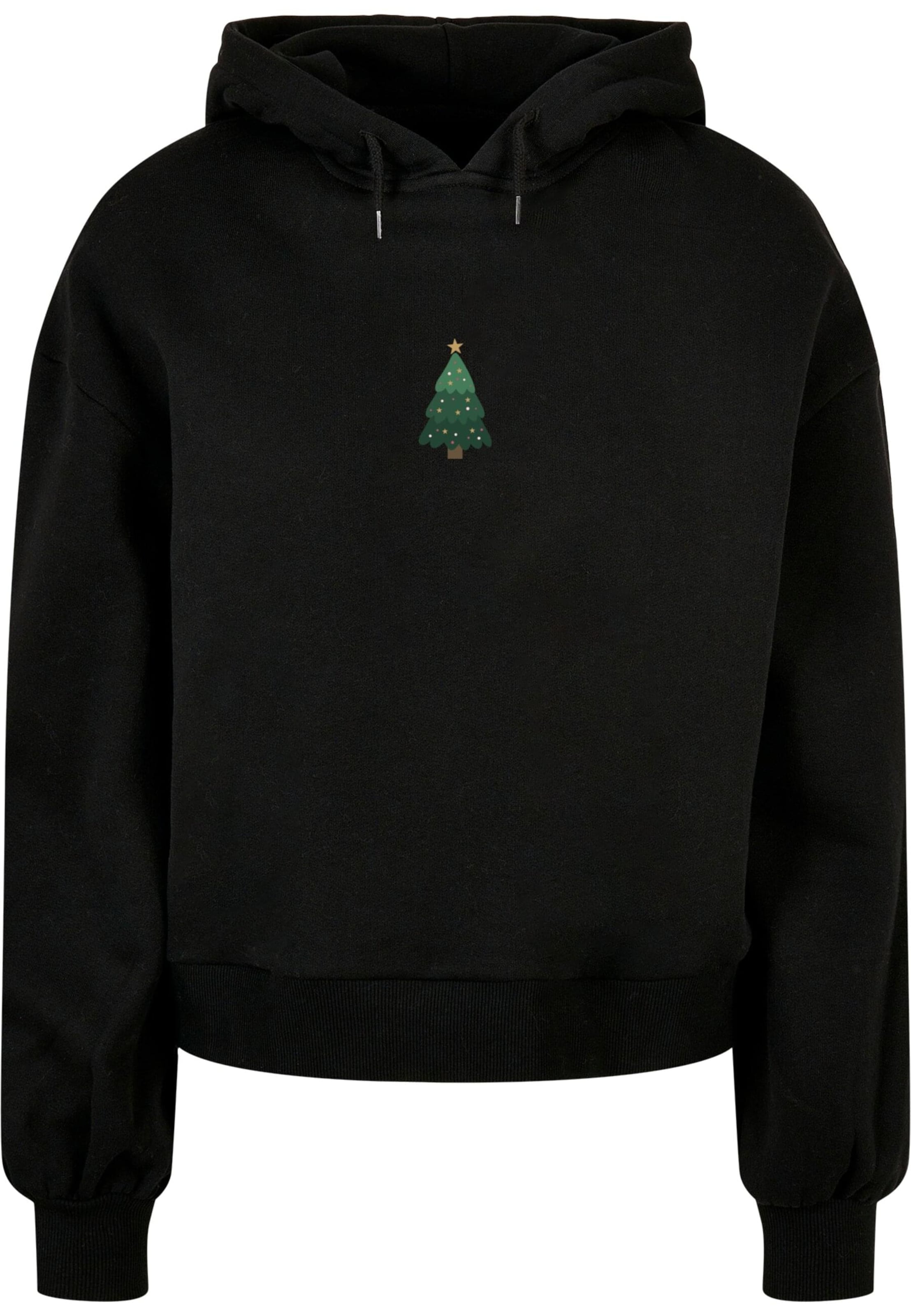 Merchcode Sweatshirt 'Christmas Holly Jolly Mood' in Schwarz: Vorderseite