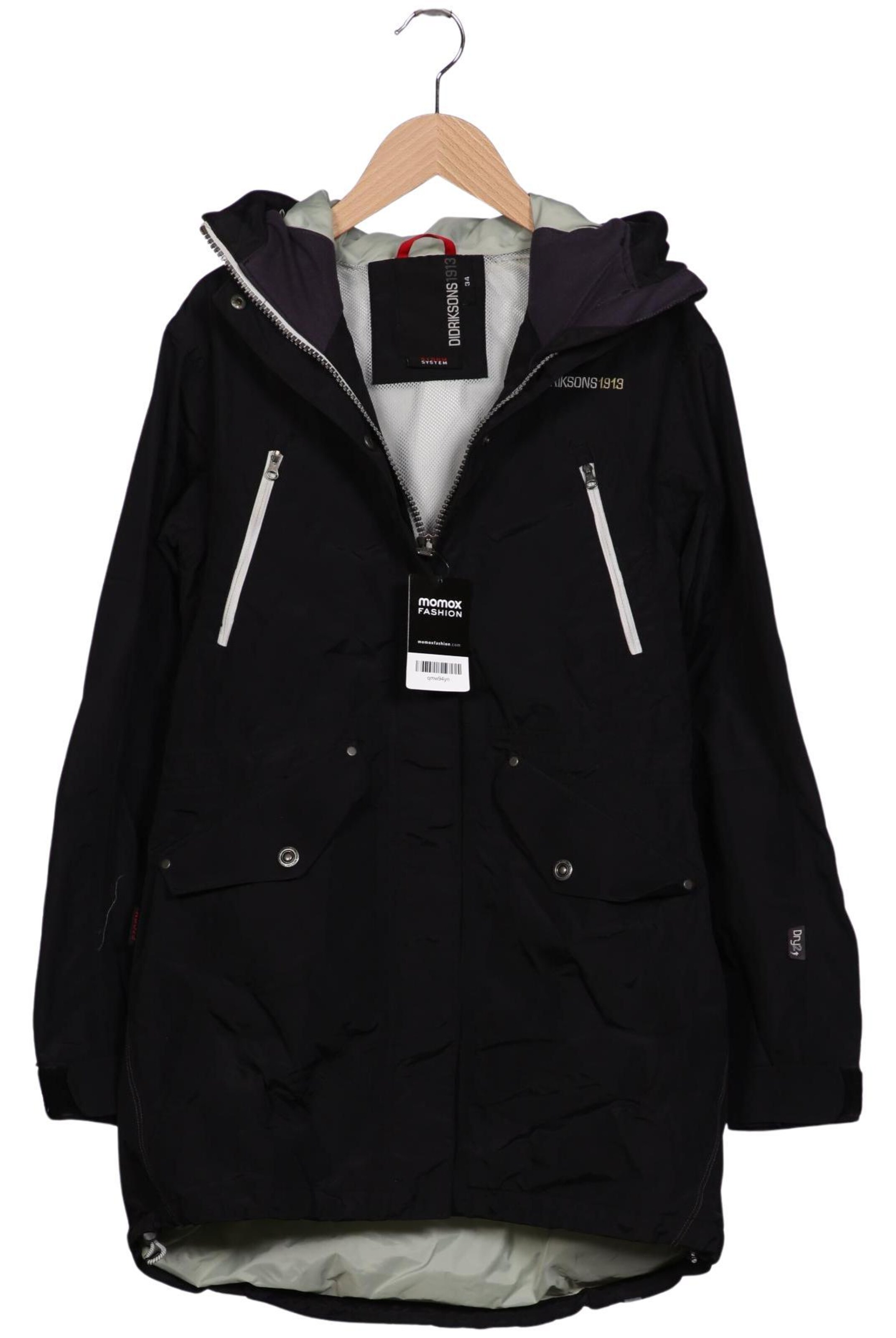 Didriksons Mantel XS in Schwarz: Vorderseite