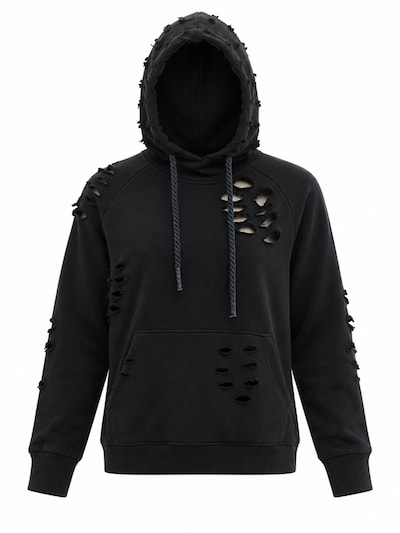 XS dydžio Megztinis be užsegimo 'NIRORA HOODIE' iš SCR., spalva – juoda, Prekių apžvalga