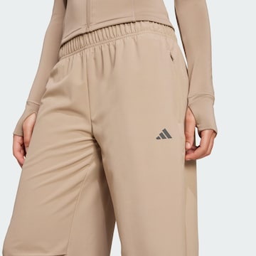 ADIDAS PERFORMANCE Wide leg Sportbroek 'Essentials' in Bruin