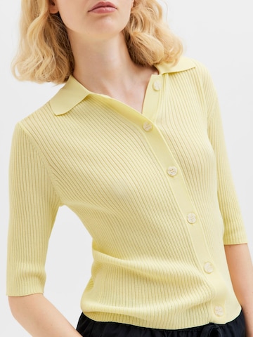 Selected Femme Petite Knit Cardigan in Yellow