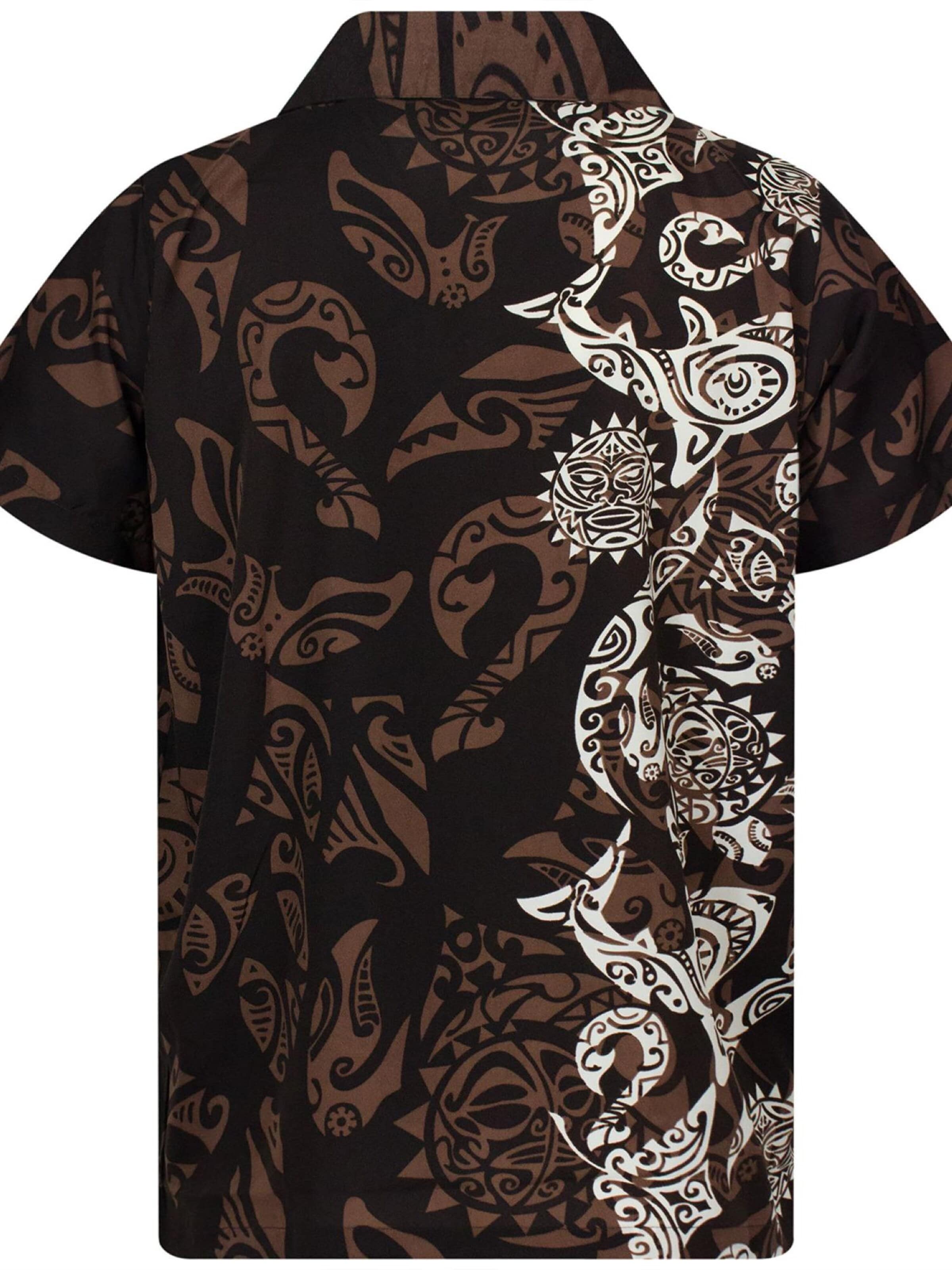 King Kameha Shirt 'Maori Wedding' in Bruin