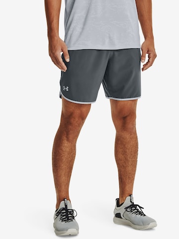 UNDER ARMOUR Workout Pants 'Hiit' in Grey: front