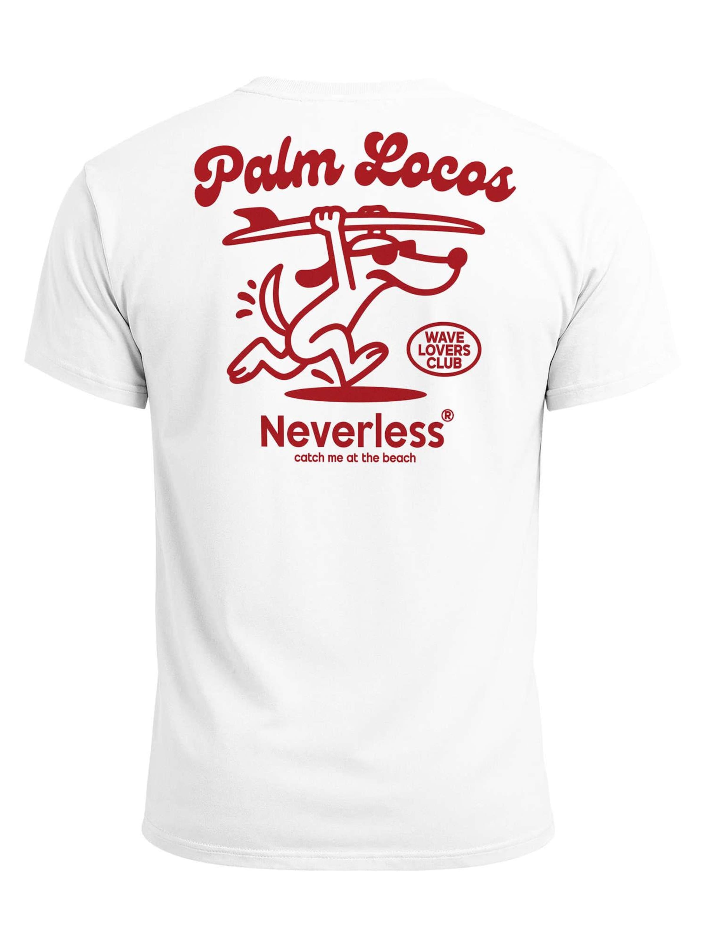 Neverless Shirt 'Palm Locos' in White: front