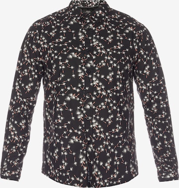 Le Temps Des Cerises Regular fit Button Up Shirt 'GEBAS' in Black: front