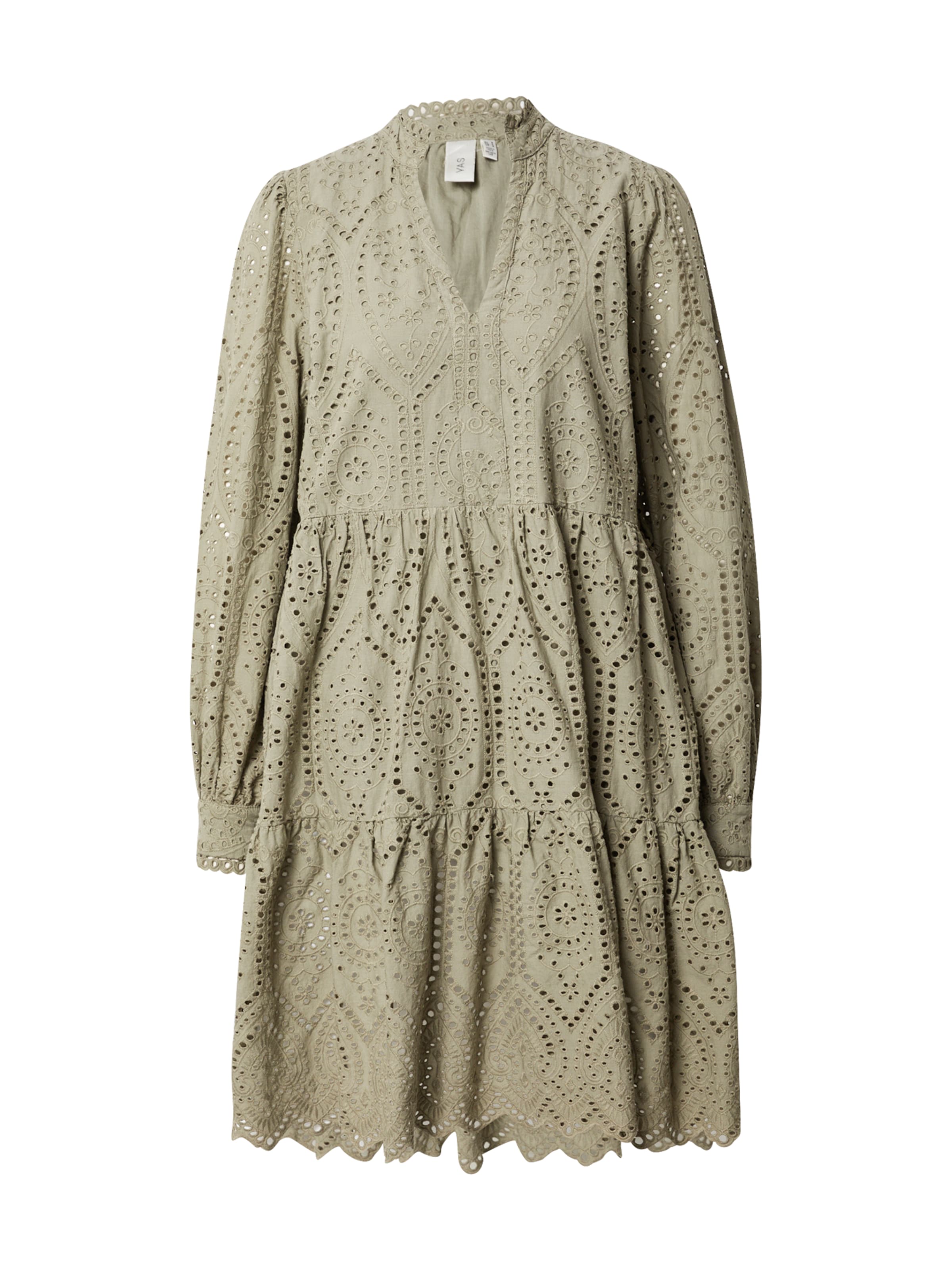 YAS Skjortklänning 'YASHOLI' i grön: framsida