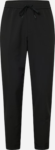 Effilé Pantalon à plis 'Flex' BOSS Green en noir : devant