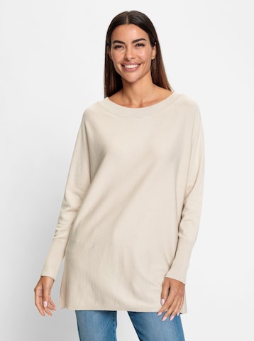 heine Maxitröja i beige: framsida