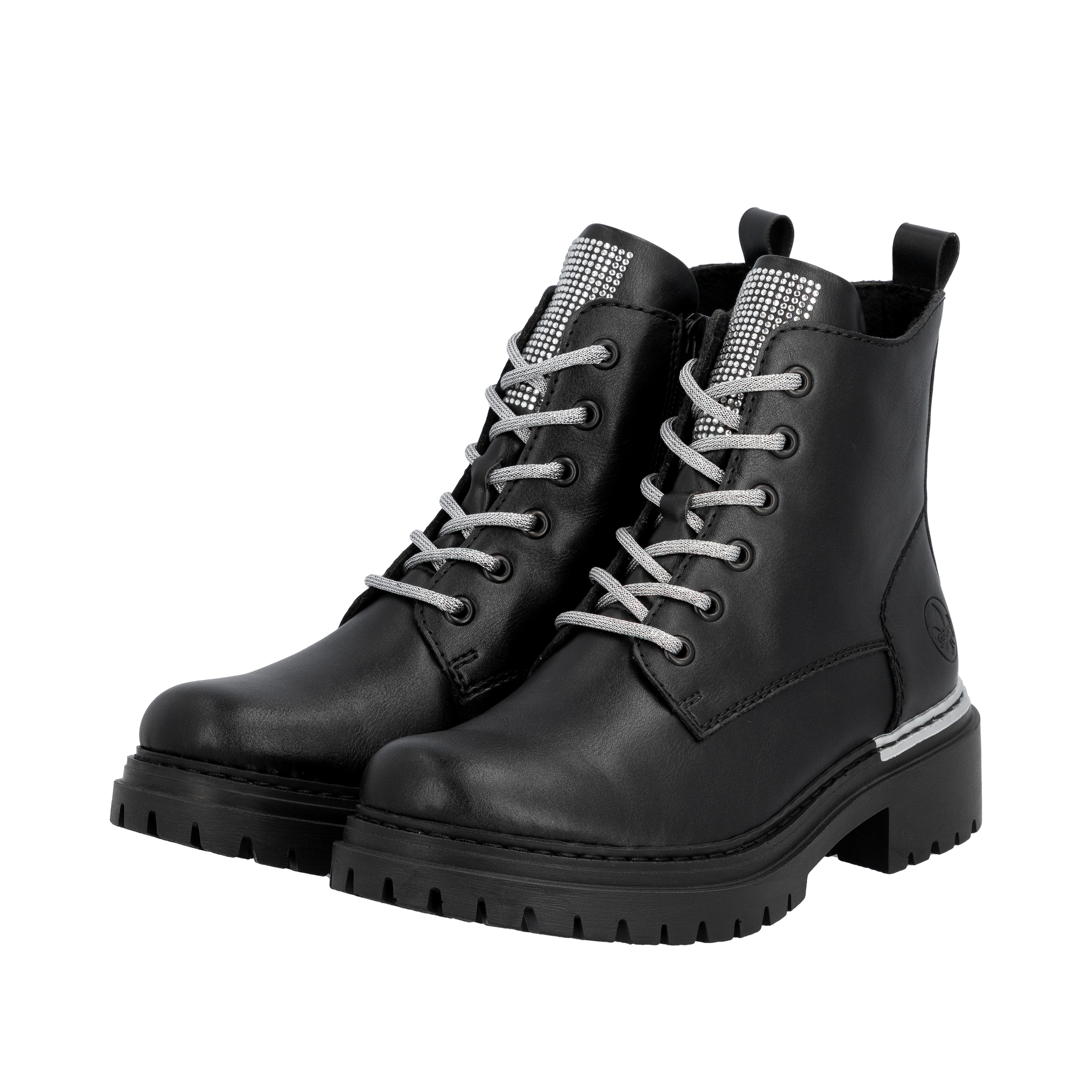 Rieker Lace-Up Ankle Boots in Black