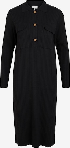 OBJECT Stickad klänning 'Noelle' i svart: framsida