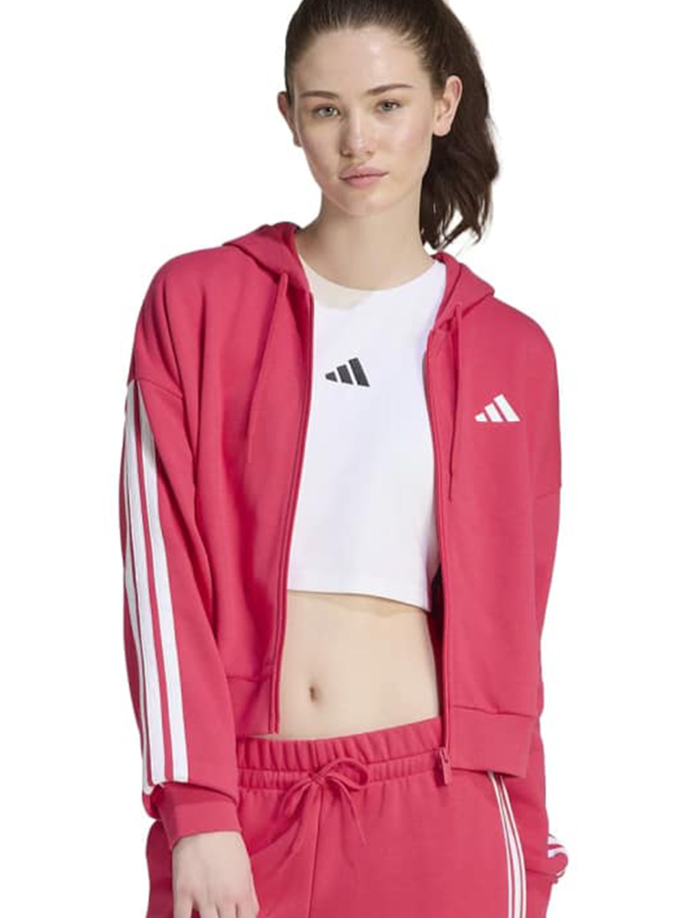 ADIDAS SPORTSWEAR Αθλητική ζακέτα φούτερ 'Essentials' σε ροζ: μπροστά