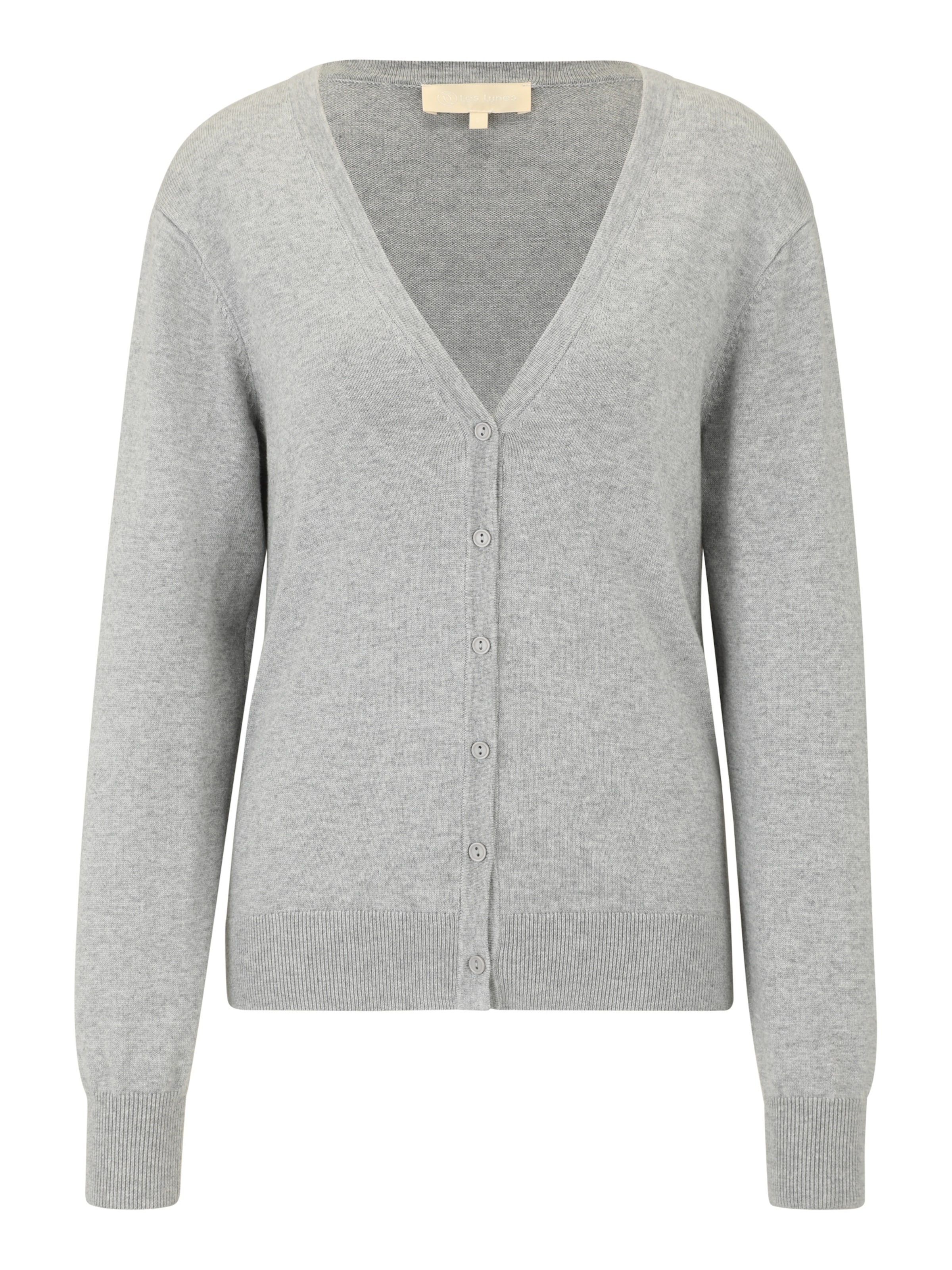 Les Lunes Strickjacke 'KATIIE' in Grau: Vorderseite