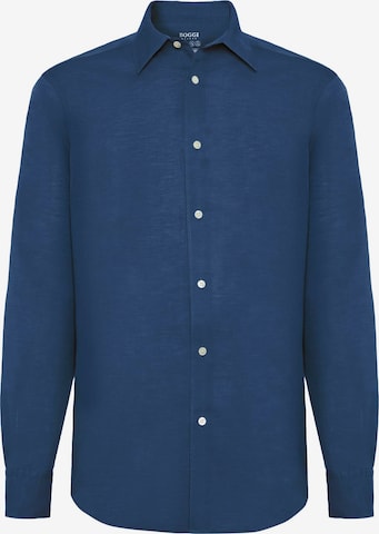 Boggi Milano Regular fit Overhemd in Blauw: voorkant