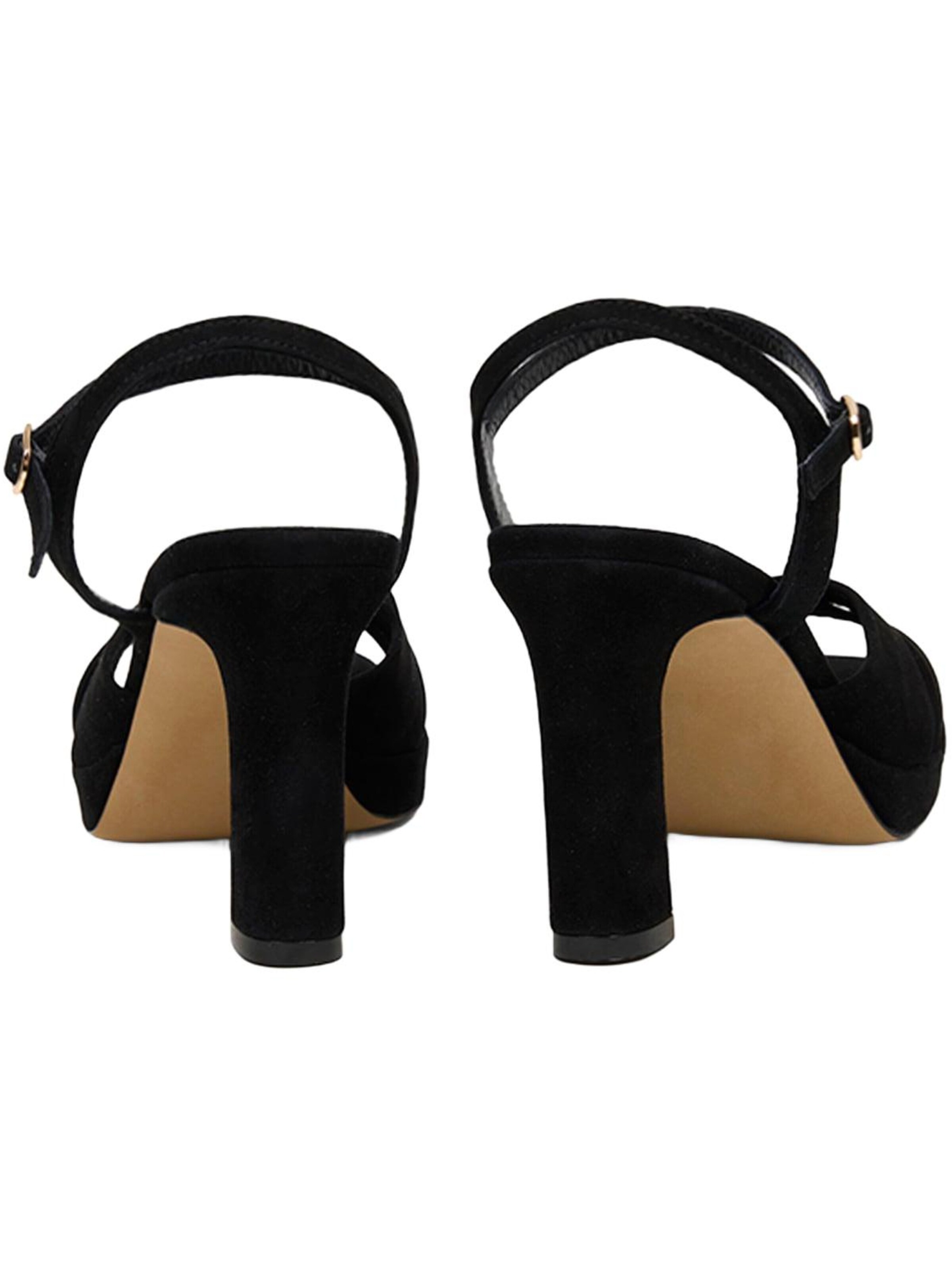 Desa Zehentrenner 'DESA Damen-Abendsandalen aus Wildleder mit gekreuzten Riemen'‌‌‌‌‌‌‌ in Schwarz