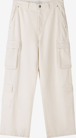 Bershka Loosefit Gargohousut värissä valkoinen: etupuoli