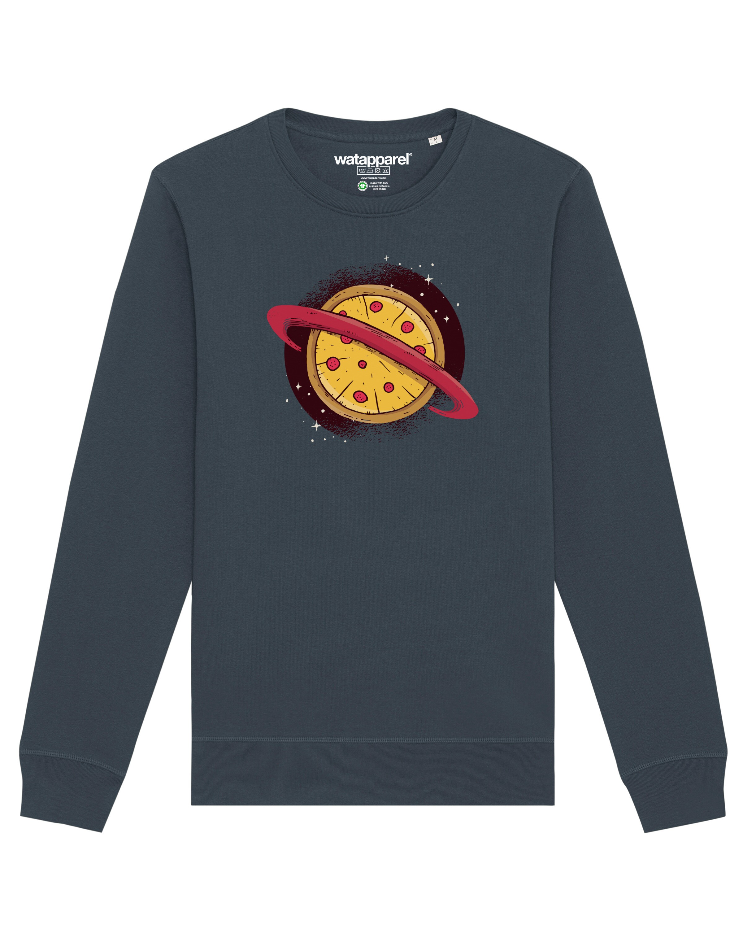 Watapparel Sweatshirt ' Pizza Planet ' in Grey: front