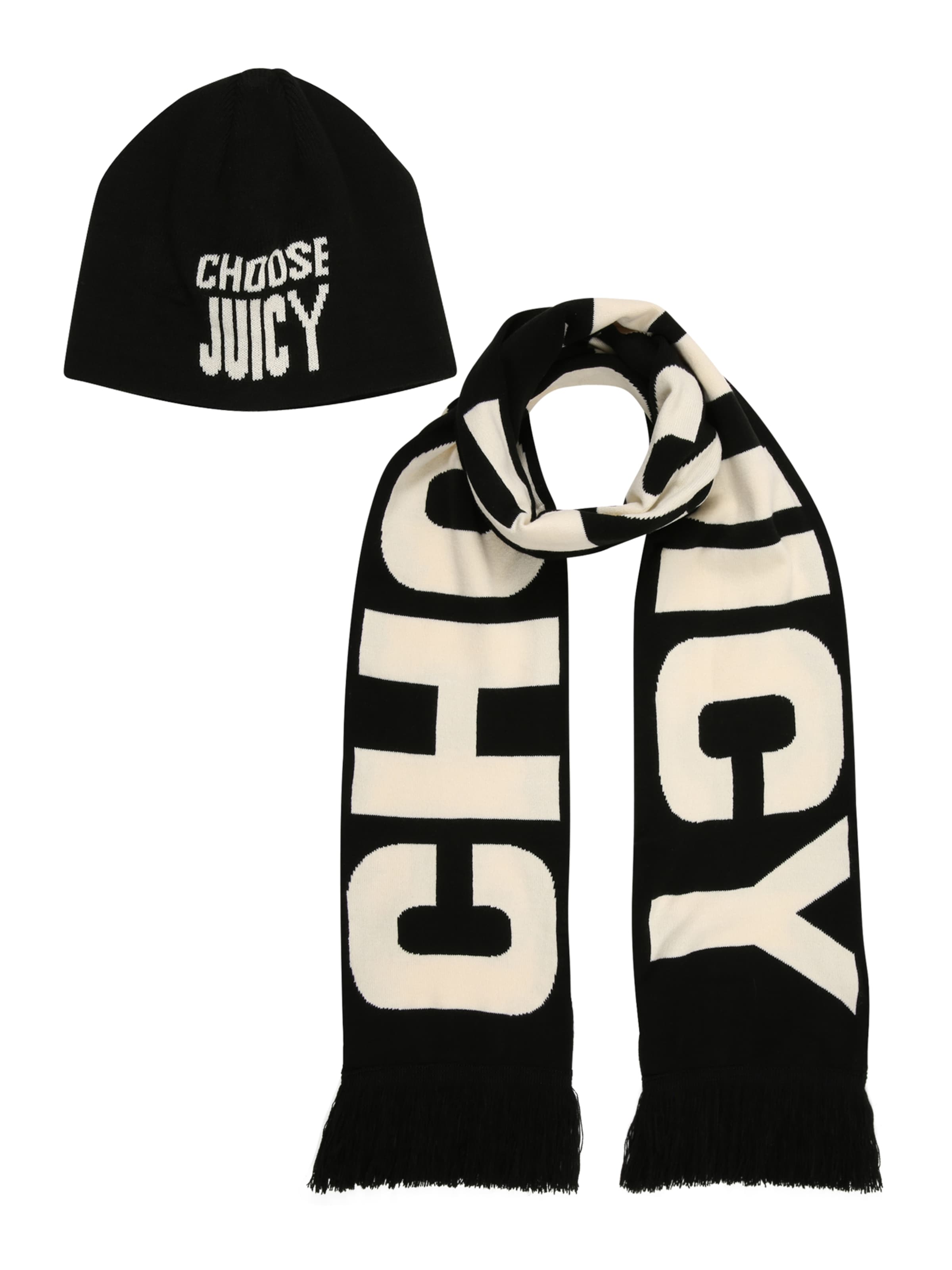 Juicy Couture Κασκόλ 'CHOOSE' σε μαύρο: μπροστά