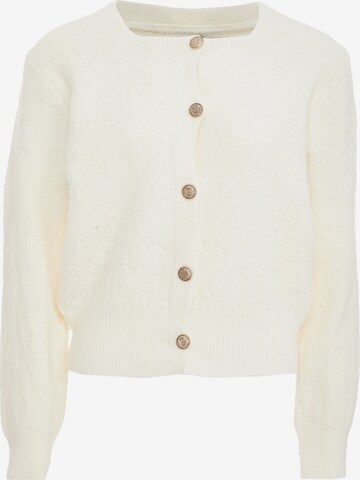 CARNEA Knit Cardigan in White: front