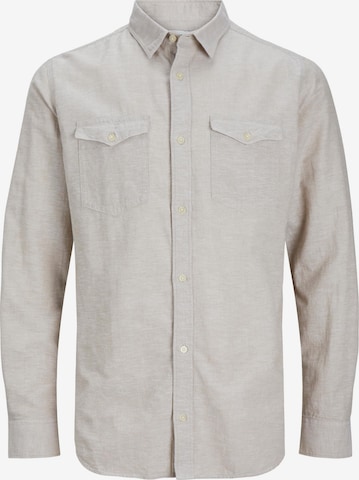 JACK & JONES Slim fit Overhemd 'SHERIDAN' in Beige: voorkant