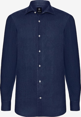 Boggi Milano Button Up Shirt in Blue: front