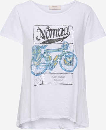 T-shirt 'Tumiska' Cream en blanc : devant