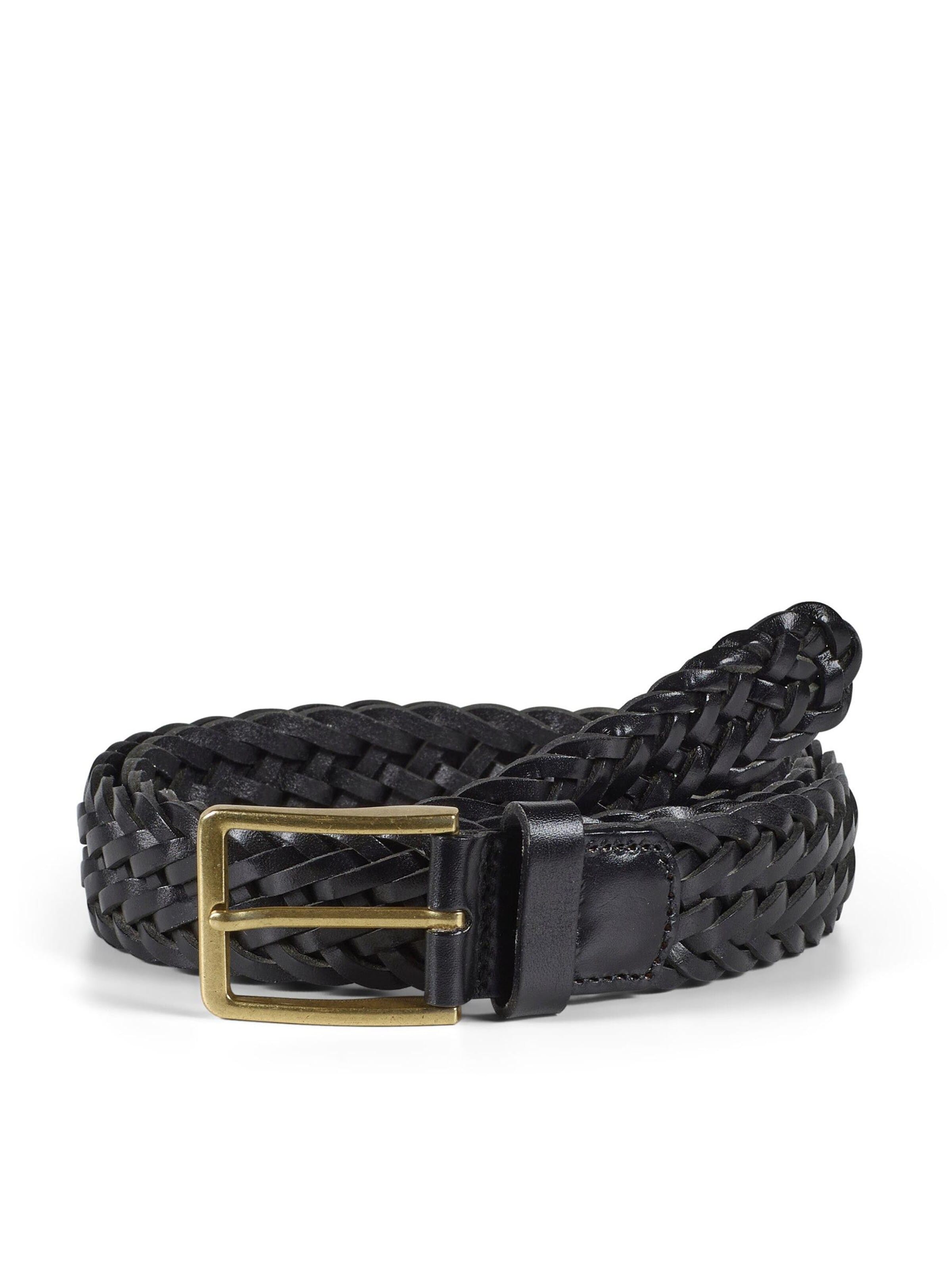 Howard London - Cinturón 'Braided Leather Belt Andrew Black' en negro: frente